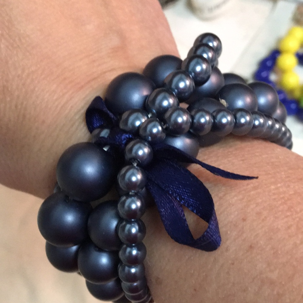 Beautiful in blue stackable bracelets